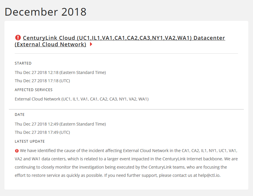 centurylink outage