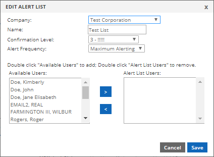 total uptime edit alert list