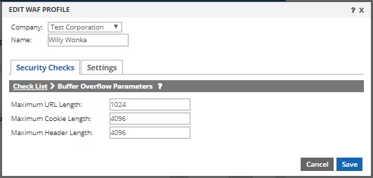 buffer overflow parameters