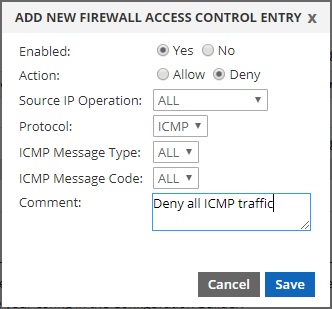 deny all icmp traffic