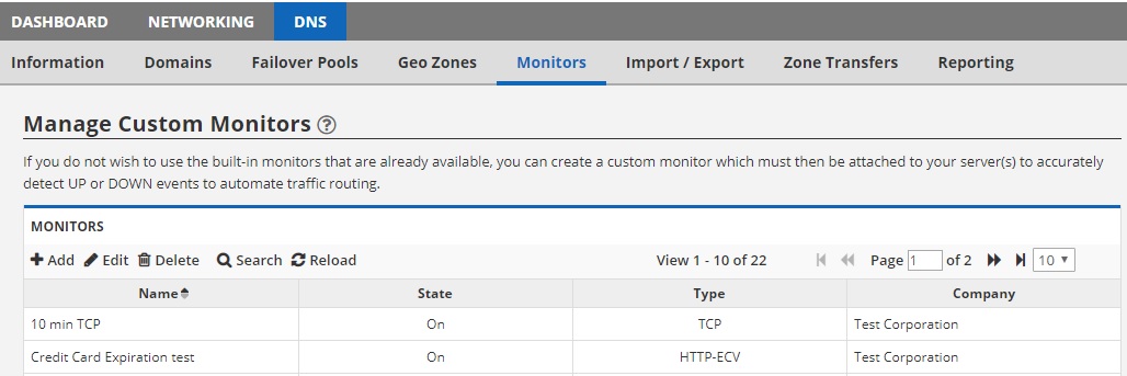 manage custom monitors