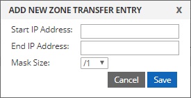 add new zone transfer entry