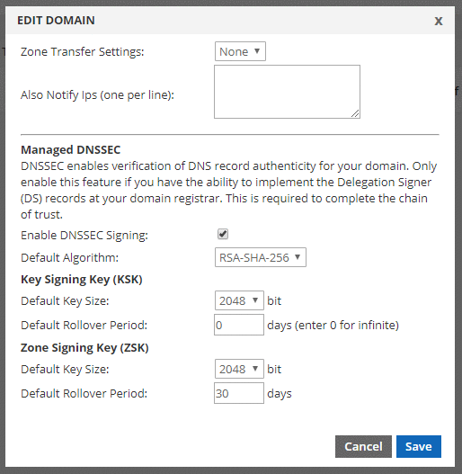 enable-dnssec-signing