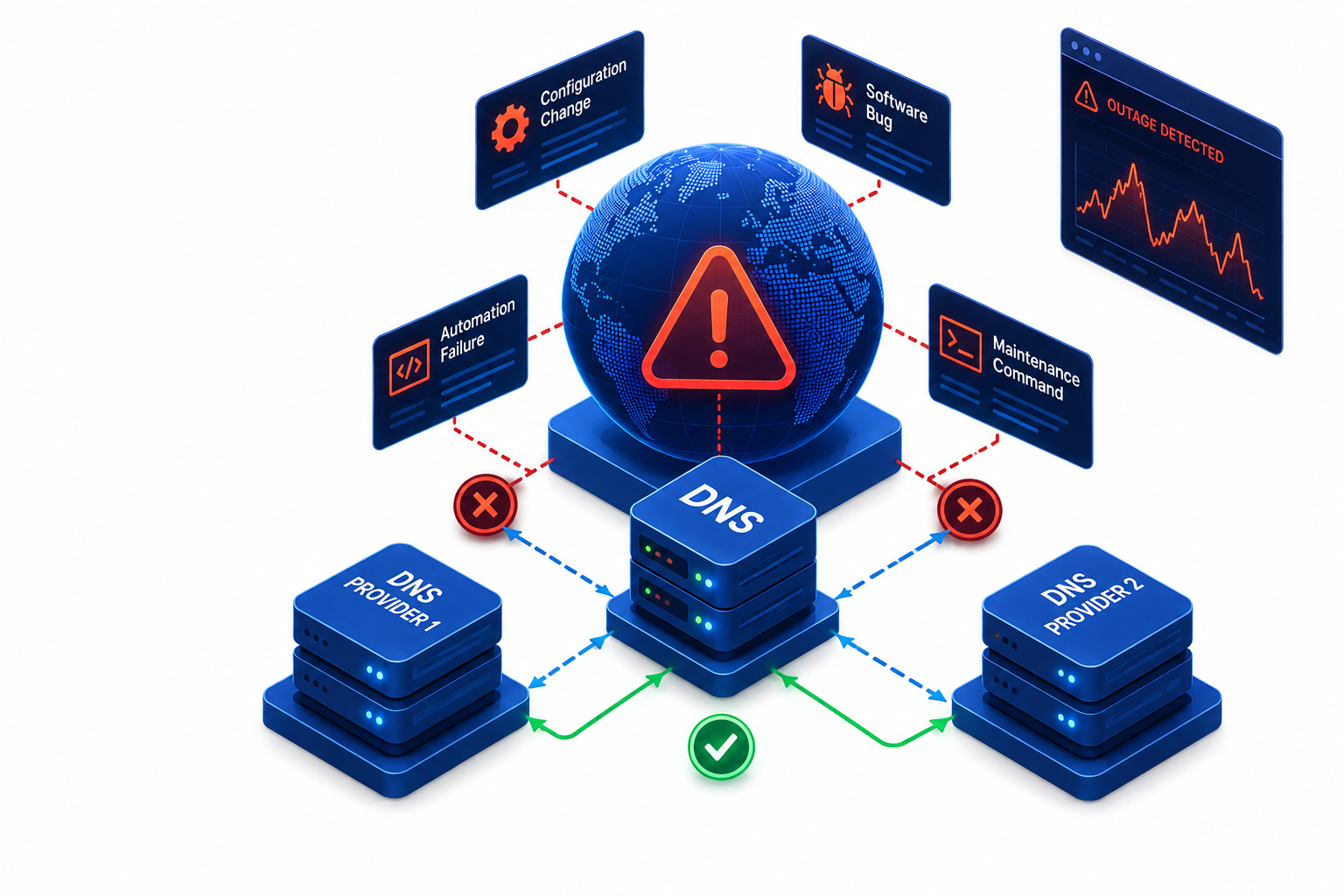DNS Outage Network Infographic